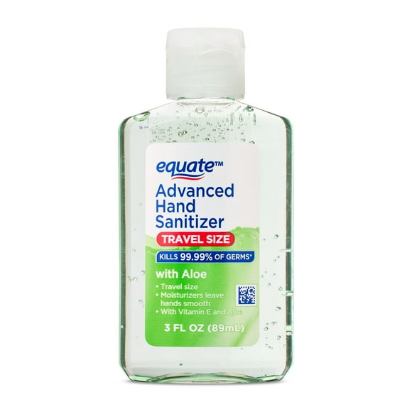 Equate Advanced Hand Sanitizer with Aloe, Travel Size, 3 fl oz