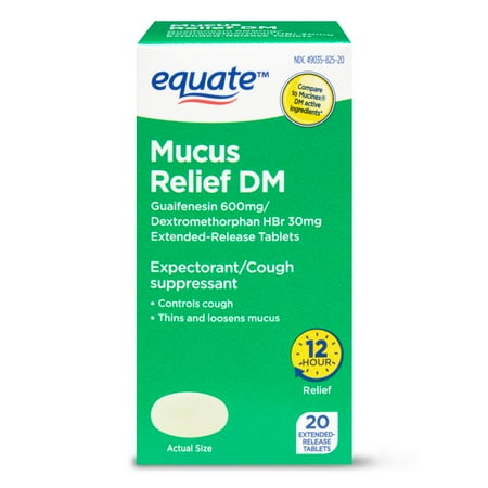 Equate Mucus Relief DM Tablets, 20 Count