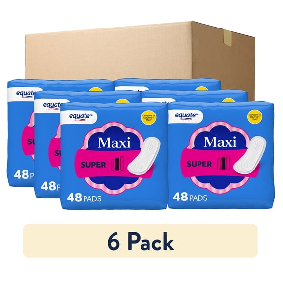 Equate Multi Channel Maxi Pads, Super, Unscented, Compare to Stayfree Maxi (288 Count)