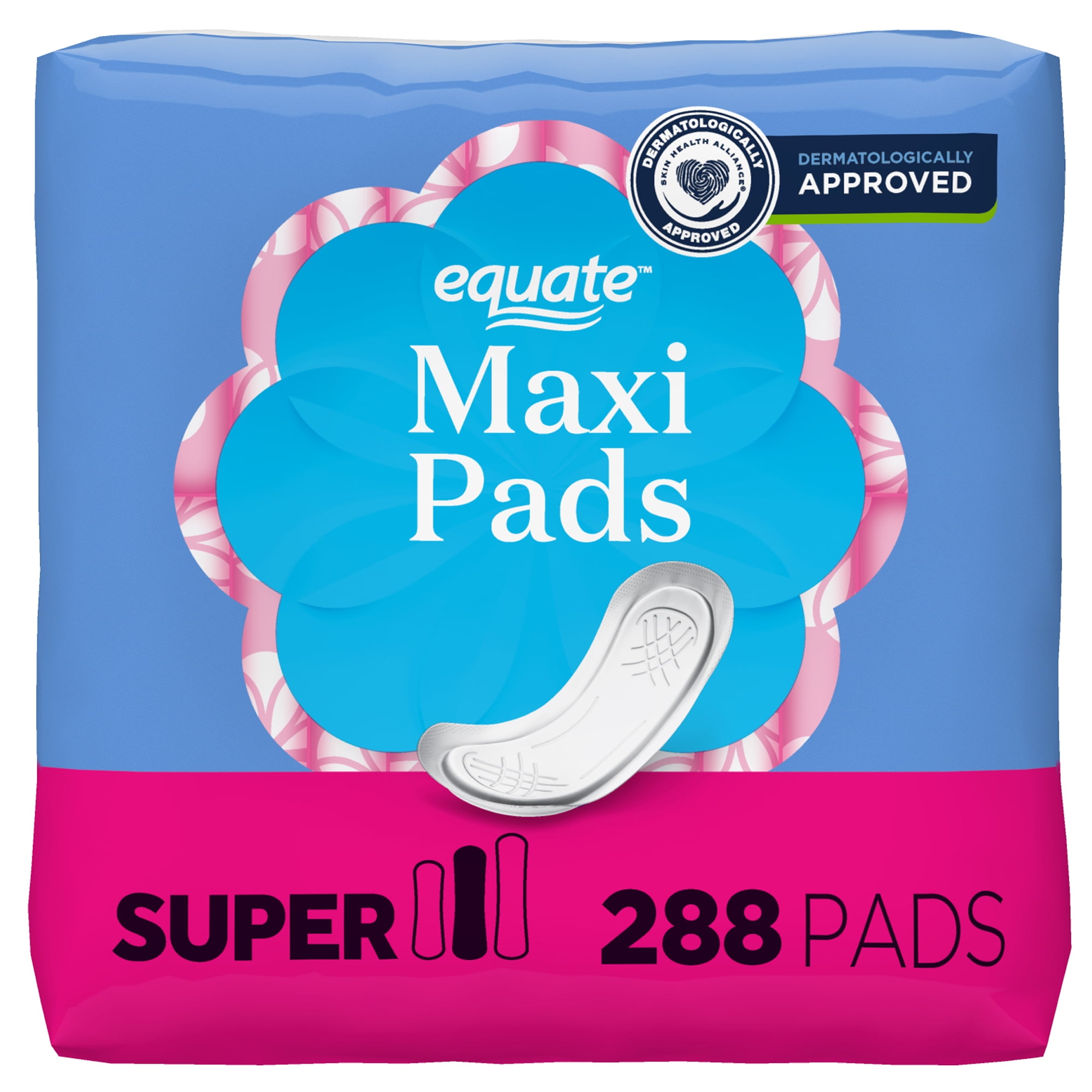 Equate Multi Channel Maxi Pads, Super, Unscented, Compare to Stayfree Maxi (288 Count)