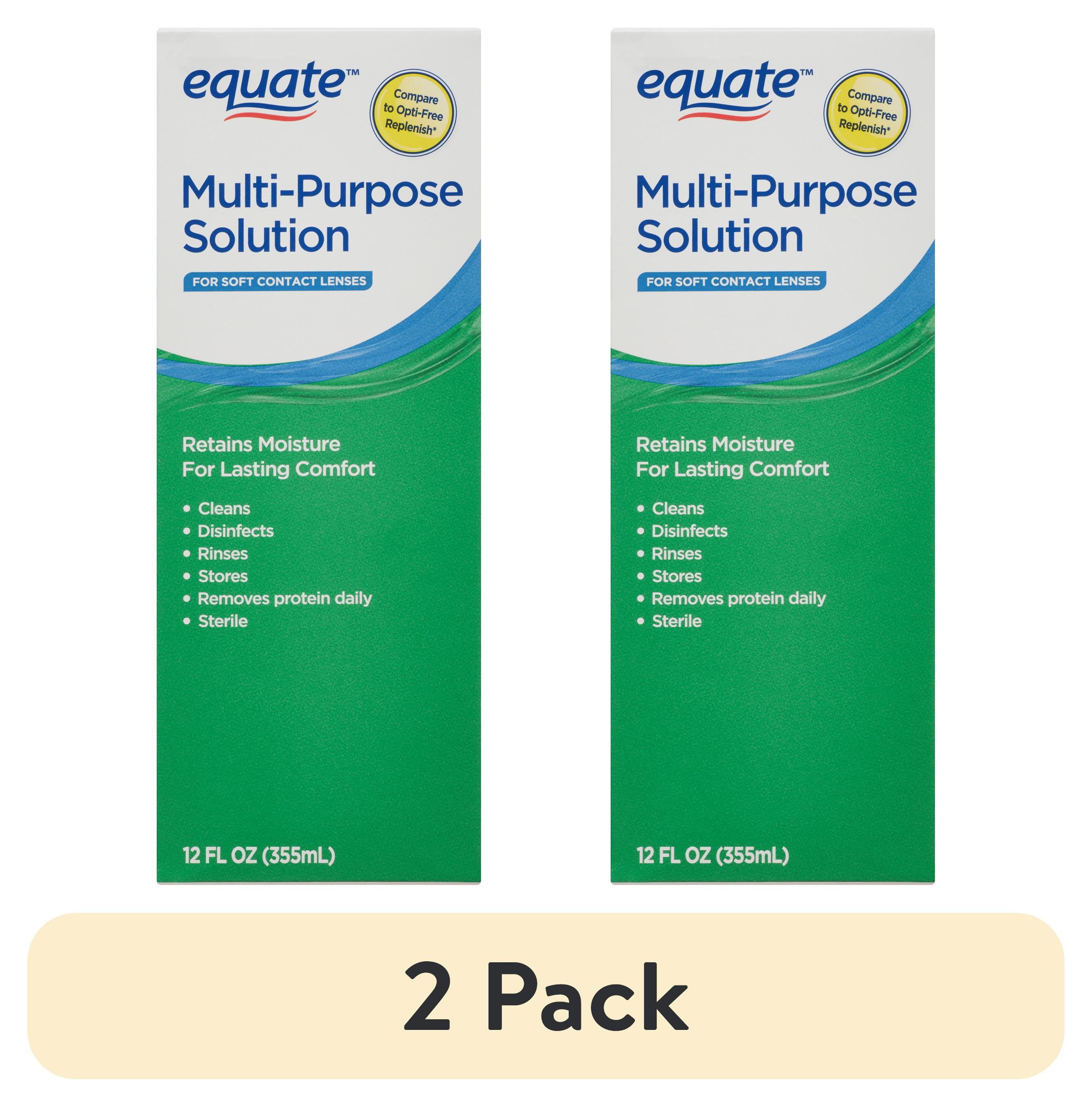 (2 pack) Equate MultiPurpose Solution for Contact Lenses, 12 fl oz