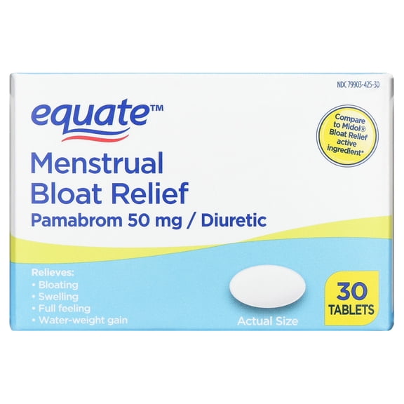 Equate Multi-Symptom Menstrual Bloat Caplets, 30 Count, Compare to Midol® Bloat Active Ingredients