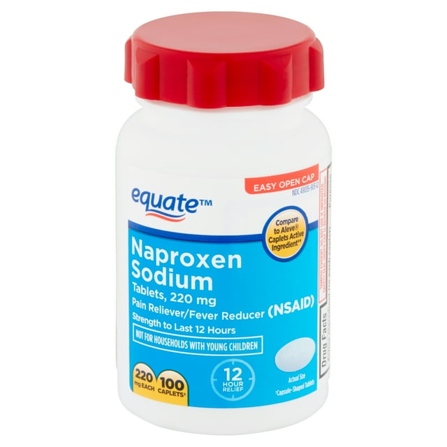 Equate Naproxen Sodium Tablets, 220 mg, 100 Count