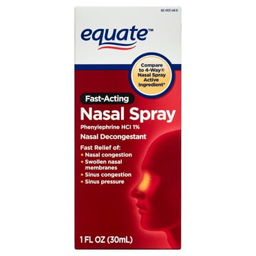 Equate Fast Acting Nasal Spray, Phenylephrne HCl 1%, 1 fl oz, Compare to 4-Way® Nasal Spray Active Ingredient
