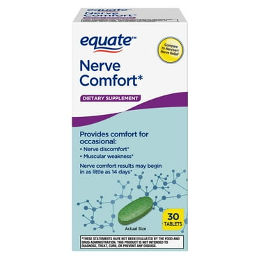 Equate Nerve Comfort Dietary Supplement Tablets, 30 Count, Compare to Nervive® Nerve Relief