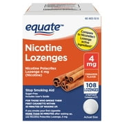 Equate Nicotine Lozenge 4 mg, Stop Smoking Aid, Cinnamon Flavor, 108 Count
