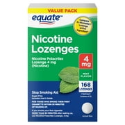 Equate Nicotine Polacrilex Lozenges 4 mg, Stop Smoking Aid, Mint Flavor, 168 Count