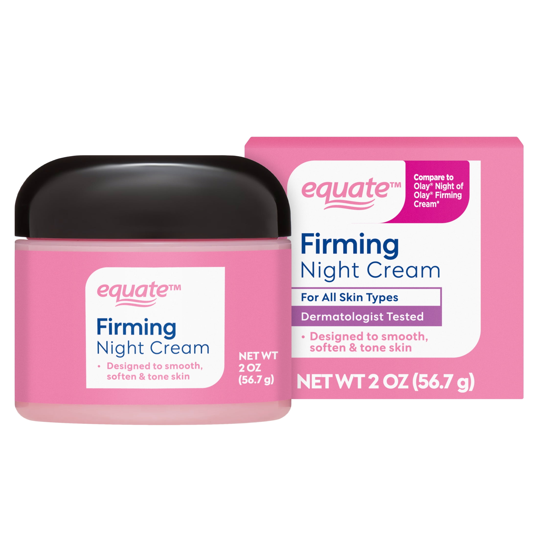 Equate Night Time Firming Cream for Face Care to Smooth & Soften Skin, 2 oz, Compare to Olay Night of Olay Firming Cream