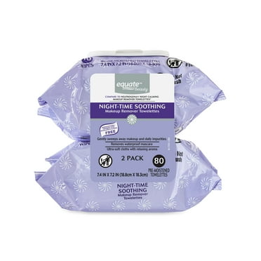 Equate Night-Time Soothing Makeup Remover Towelette Wipes for Face Care (80 Count), Compare to Neutrogena® Night Calming Makeup Remover Towelettes