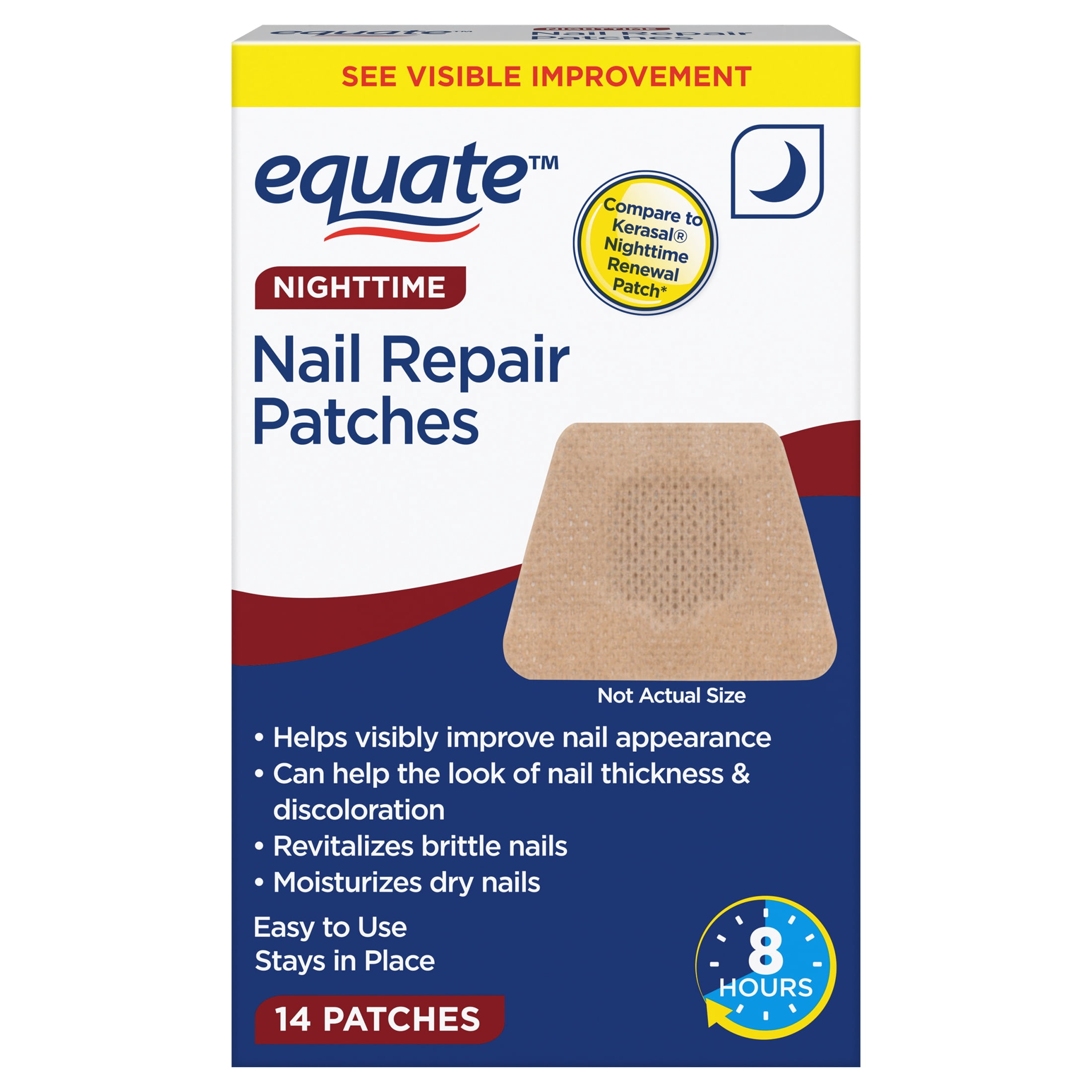 Equate Nighttime Repair Nail Patches, 14 Count, Compare to Kerasal® Nighttime Renewal Patch