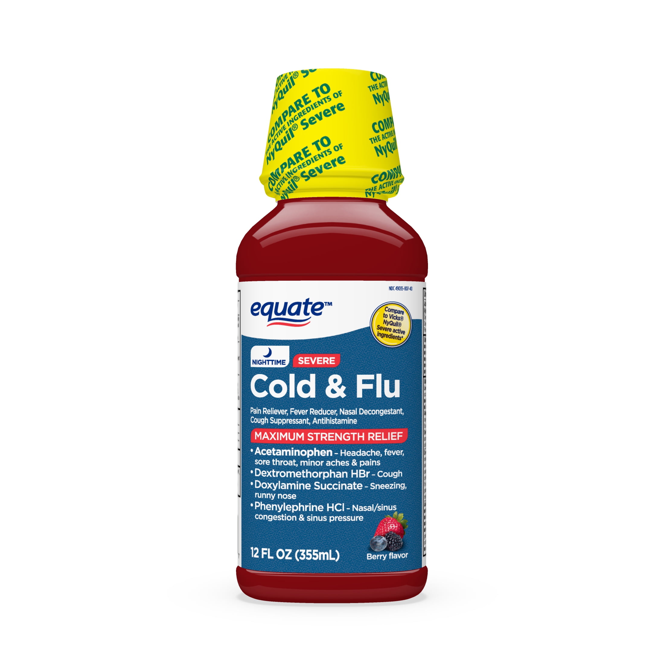   Basic Care Severe Daytime Cold and Flu, Maximum Strength  Liquid Cold Medicine, Non-Drowsy, Multi-Symptom Relief, for Adults and  Children Age 6 and Over, Original, 12 Fluid Ounces : Health 