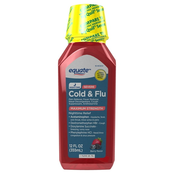 Equate Nighttime Severe Cold & Flu Relief, Sinus & Cough Relief