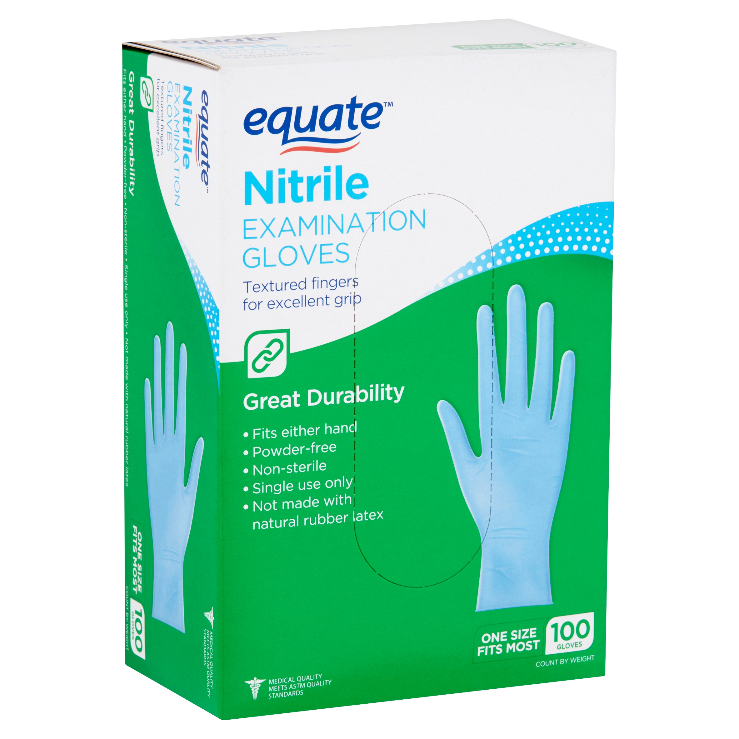 Equate Nitrile Examination Gloves, 100 count - image 1 of 10