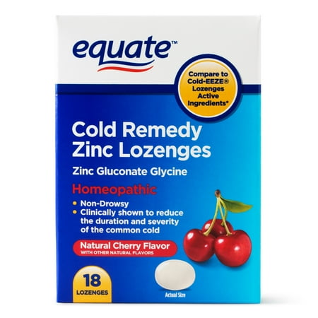 Equate Non-Drowsy Cold Remedy Zinc Lozenges, 18 Count