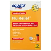 Equate Non-Drowsy Homeopathic Flu Relief Fast Dissolving Tablets, 15 Count, Compare to BOIRON® Oscillococcinum® Active Ingredient