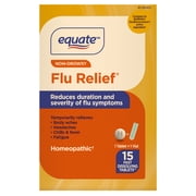 Equate Non-Drowsy Homeopathic Flu Relief Fast Dissolving Tablets, 15 Count, Compare to BOIRON® Oscillococcinum® Active Ingredient