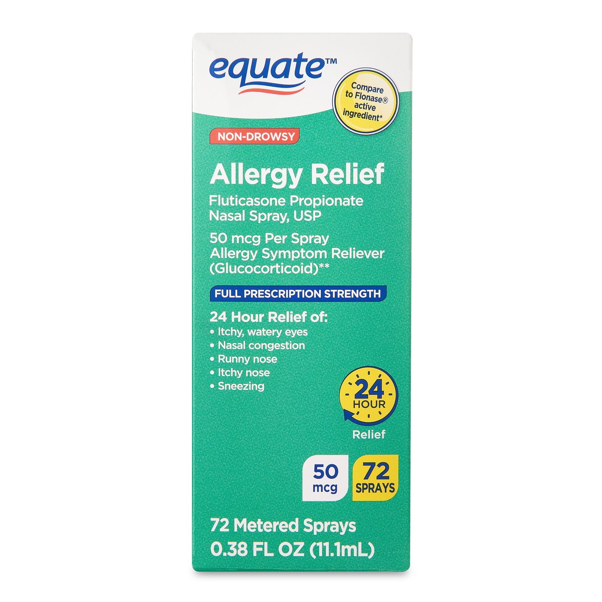 Equate Non-Drowsy Fluticasone Propionate Allergy Relief Nasal Spray, 50 mcg, 72 Sprays