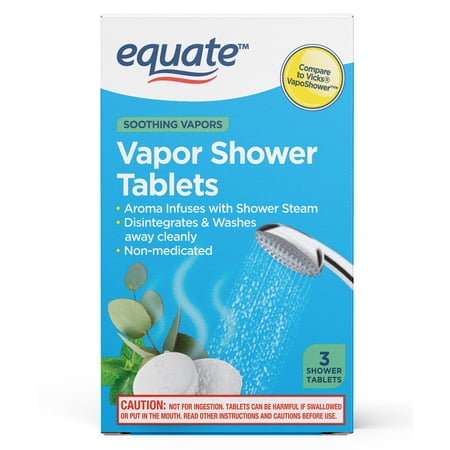 Equate Soothing Vapor Shower Tablets, Eucalyptus & Menthol, 3 Count, Compare to Vicks® VapoShower™