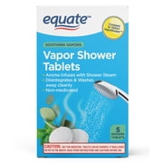Equate Vapor Shower Tablets - Non-Medicated - Eucalyptus & Menthol Scented Steamers - 5 Count