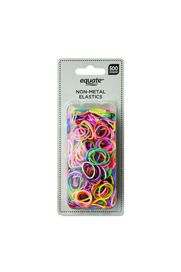 Non-Metal Hair Bands, Multicolor, for Ponytails, Braids, or Buns, Color May Vary, 3 Packs of 500 Count Each
