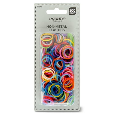 Equate Non-Metal Hair Bands, Multicolor, for Ponytails, Braids, or Buns, Color May Vary (3 Packs of 500 Count Each)