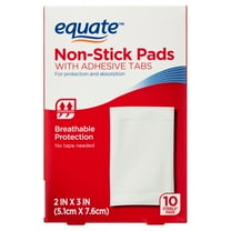 Equate Non-Stick Pads with Adhesive Tabs, 2 in x 3 in, 10 Count