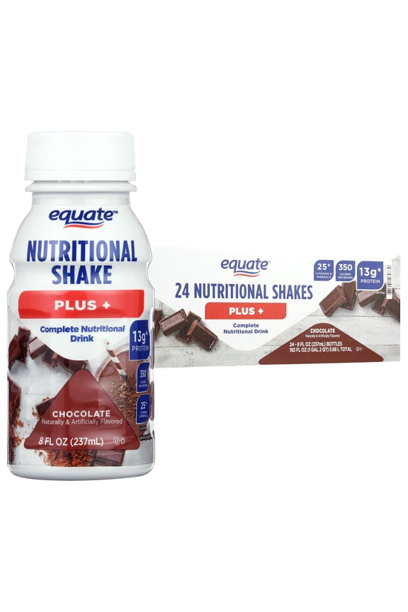 Nutritional Shake Plus, Chocolate, 8 fl oz, 24 Count