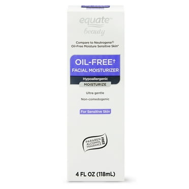 Equate Oil-Free Facial Moisturizer for Face Care of Sensitive Skin, Fragrance Free, 4 fl oz, Compare to Neutrogena® Oil-Free Moisture Sensitive Skin
