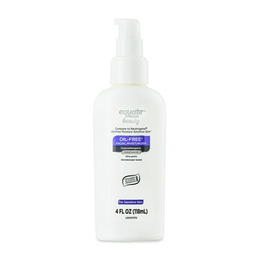 Equate Oil-Free Facial Moisturizer for Face Care of Sensitive Skin, Fragrance Free, 4 fl oz, Compare to Neutrogena® Oil-Free Moisture Sensitive Skin