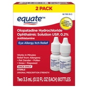 Equate Eye Allergy Itch Relief, Olopatadine HCL 0.2%, 3.5mL, Twin Pack