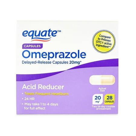 Equate Omeprazole Delayed-Release Capsules, 20 mg, 28 Count