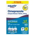 thumbnail interactive-video image 1 of Equate Omeprazole Delayed Release Coated Tablets, Cool Mint, 20 mg, 42 Count, 3 Pack, Compare to Prilosec OTC, 1 of 12