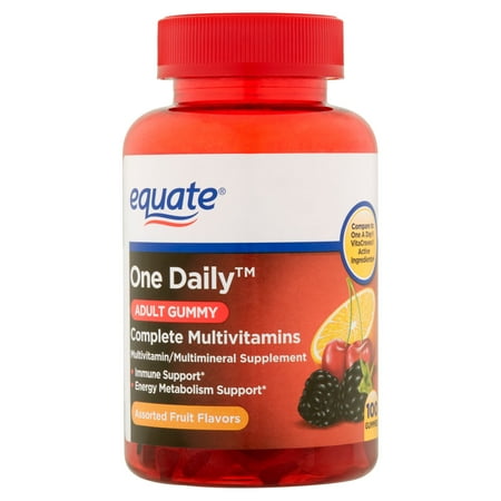 Equate One Daily Adult Gummy Complete Multivitamins, 100 Count