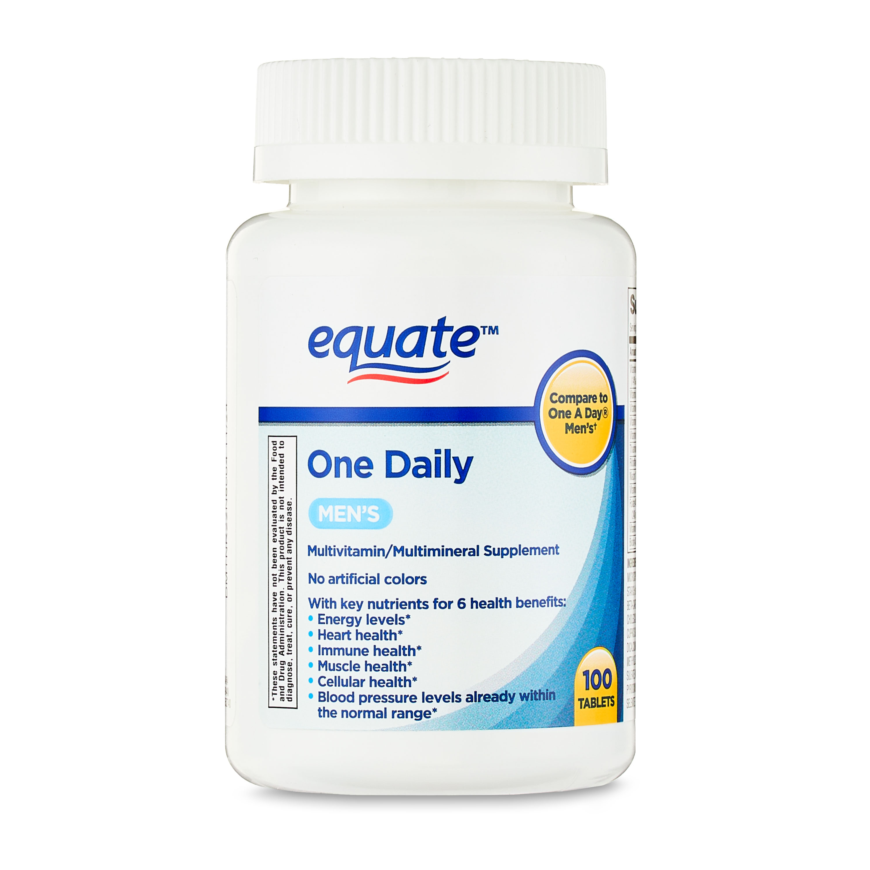 Equate One Daily Men's Multivitamin/Multimineral Supplement Tablets, 100 Count - image 1 of 10