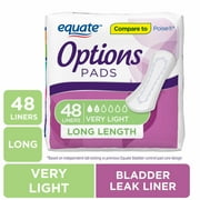 Equate Options Women's Incontinence Pads, Very Light, Long Length (48 Count)