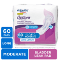 thumbnail image 1 of Equate Options Women's Incontinence Pads, Moderate Absorbency, Long Length, 60 Count, 1 of 11