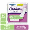 thumbnail image 1 of Equate Options Women's Incontinence Pads, Very Light, Regular Length (30 Count), Compare to Poise®, 1 of 6