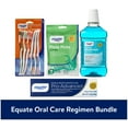 thumbnail image 1 of Equate Oral Care Regimen Pack with Manual Soft Toothbrush, Pro-Advanced Toothpaste, Antiseptic Mouthwash, and Floss Picks, 1 of 7