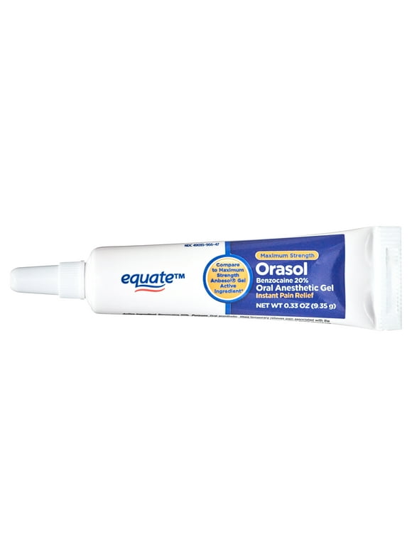 Equate Maximum Strength Benzocaine Orasol Oral Anesthetic Gel, 0.33 oz