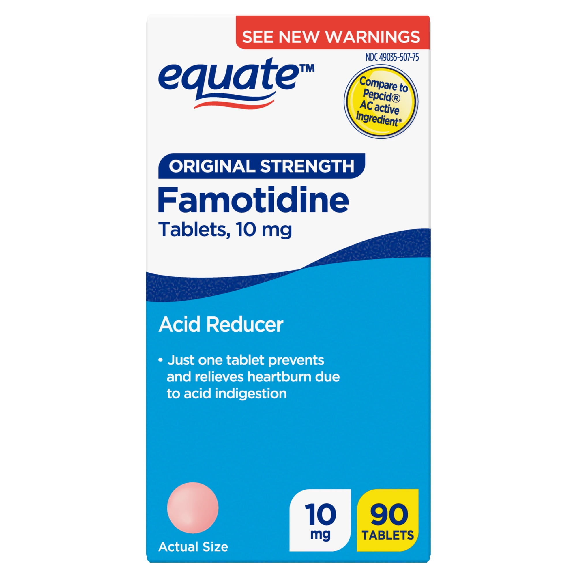 Walmart daily deals:  Equate Original Strength Famotidine Tablets, 10 mg, 90 Count, Compare to Pepcid AC Active Ingredient HSA/FSA Eligible