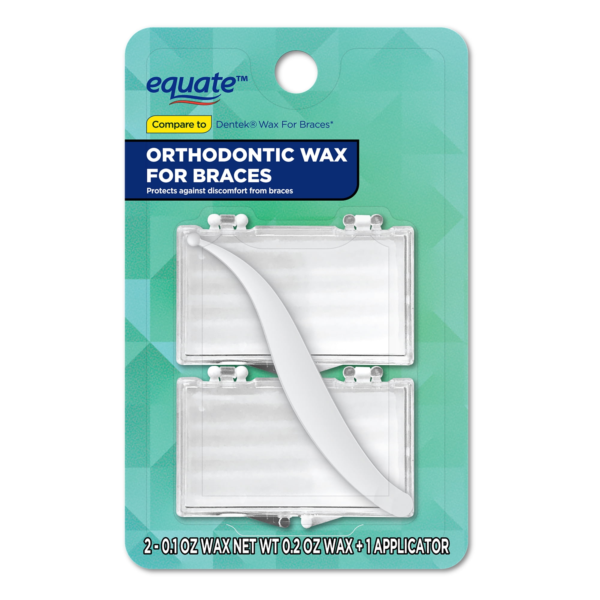 Equate Orthodontic Wax for Braces, Makes Braces More Comfortable, 0.1oz Wax, 2 Pack