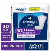 Equate Womens Overnight Incontinence Pads, Extra Protection, 30 Count