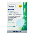 thumbnail interactive-video image 1 of Equate Effervescent Overnight Antibacterial Denture Cleanser Tablets, Mint Fresh, 84 Count, 1 of 7