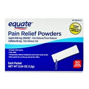 Equate Pain Relief Powder Stick Packets, Aspirin and Caffeine, 845 mg/65 mg, 50 Count, Compare to BC® Original Active Ingredients