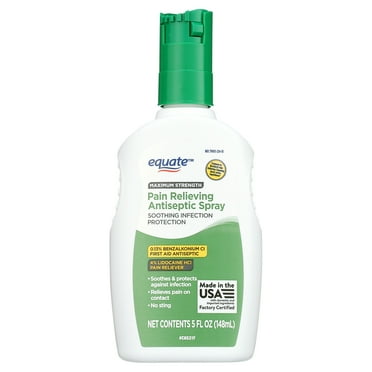 Equate Maximum Strength Pain Relieving Antiseptic Spray, Compare to Bactine® Pain Relieving Cleansing Spray Active Ingredients