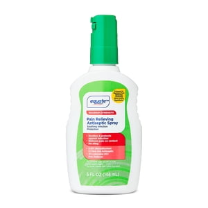 Spray antiséptico analgésico de máxima resistencia Equate, comparable al spray limpiador analgésico Bactine® con ingredientes activos