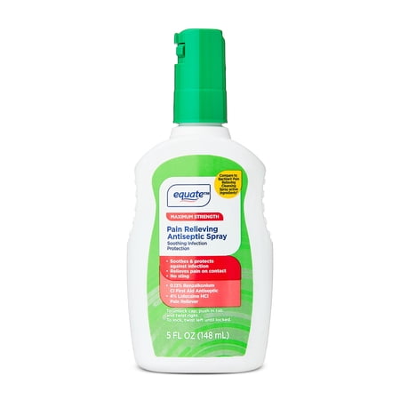 Equate Maximum Strength Pain Relieving Antiseptic Spray, Compare to Bactine® Pain Relieving Cleansing Spray Active Ingredients