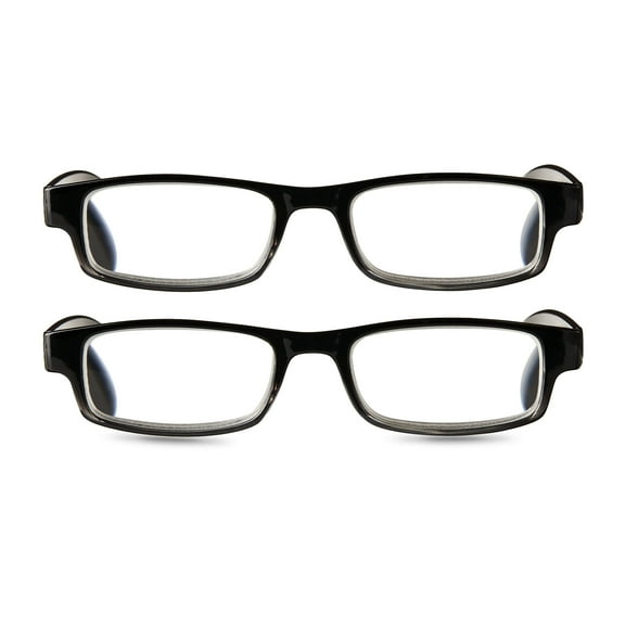Equate Phoenix Value 2-Pack Unisex Rectangular Reading Glasses with Case, +3.25