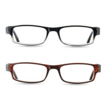 Equate Phoenix Value 2-Pack Unisex Rectangular Reading Glasses with Case,  1.25