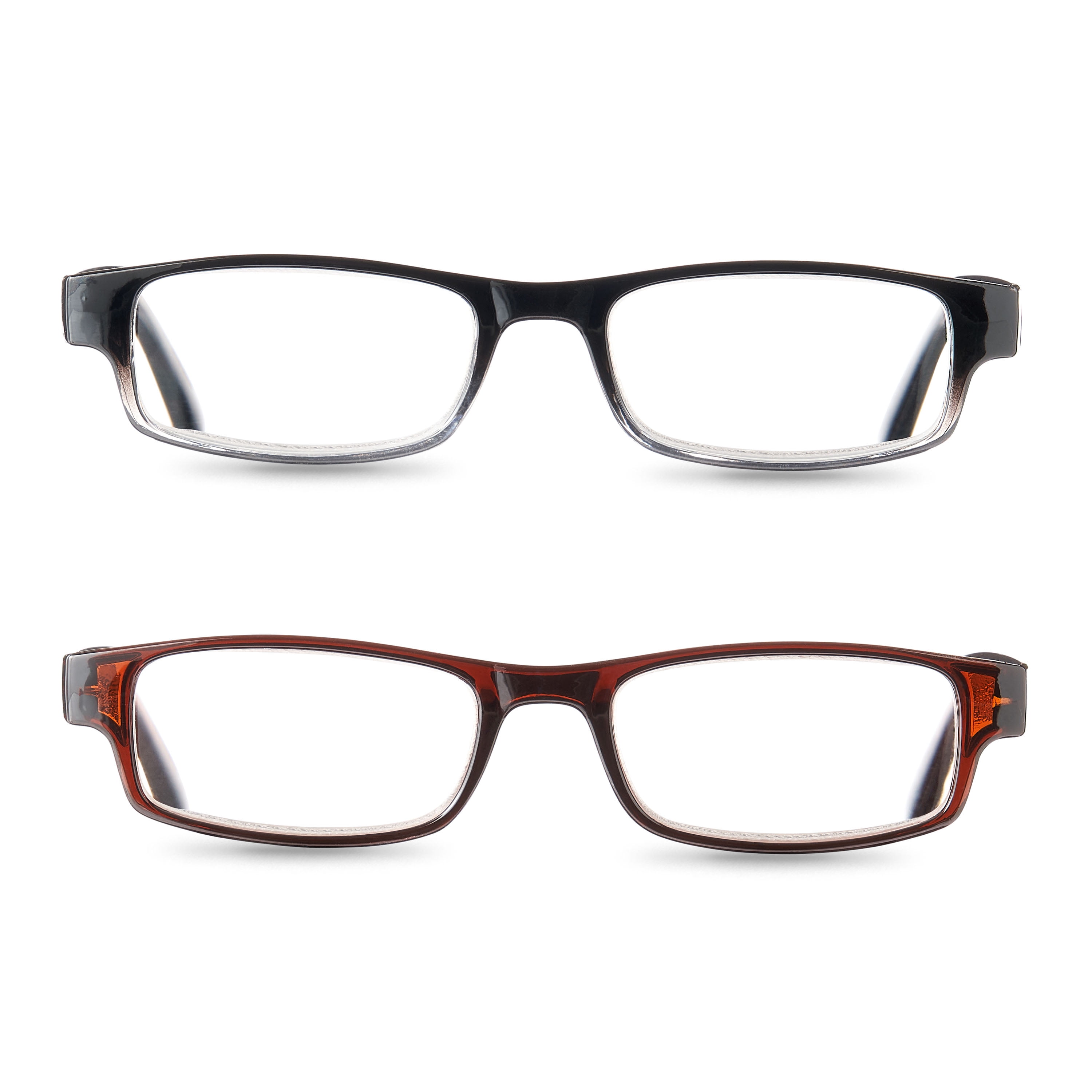 Equate Phoenix Value 2-Pack Unisex Rectangular Reading Glasses with Case, +1.75